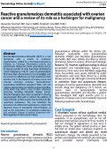 Cover page: Reactive granulomatous dermatitis associated with ovarian cancer and a review of its role as a harbinger for malignancy