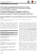 Cover page: World Health Organization-World Federation of Societies of Anaesthesiologists (WHO-WFSA) International Standards for a Safe Practice of Anesthesia