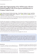 Cover page: Molecular Fingerprinting of On–Off Direction-Selective Retinal Ganglion Cells Across Species and Relevance to Primate Visual Circuits