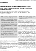 Cover page: Implementation of two‐dimensional L‐COSY at 7 tesla: An investigation of reproducibility in human brain