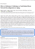 Cover page: Effect of Alzheimers Pathology on Task-Related Brain Network Reconfiguration in Aging.