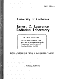 Cover page: Pion Scattering from A Polarized Target