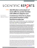 Cover page: Identification and analysis of seven effector protein families with different adaptive and evolutionary histories in plant-associated members of the Xanthomonadaceae