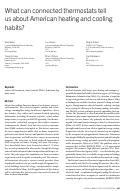 Cover page: What can connected thermostats tell us about American heating and cooling habits?