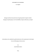 Cover page: Biological and Environmental Factors Impacting Risk of Cognitive Decline:Imaging ß-amyloid plaques, Tau Neurofibrillary Tangles and the 5HT1A Receptor