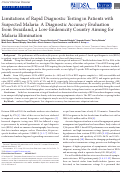 Cover page: Limitations of Rapid Diagnostic Testing in Patients with Suspected Malaria: A Diagnostic Accuracy Evaluation from Swaziland, a Low-Endemicity Country Aiming for Malaria Elimination.