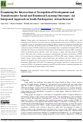 Cover page: Examining the Intersection of Sociopolitical Development and Transformative Social and Emotional Learning Outcomes: An Integrated Approach in Youth Participatory Action Research