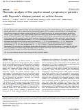 Cover page: Thematic analysis of the psycho-sexual symptoms in patients with Peyronie’s disease present on online forums