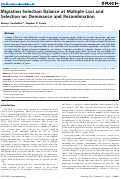 Cover page: Migration-Selection Balance at Multiple Loci and Selection on Dominance and Recombination