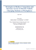 Cover page: Strategies to Reduce Congestion and Increase Access to Electric Vehicle Charging Stations at Workplaces