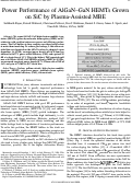 Cover page: Power performance of AlGaN-GaNHEMTs grown on SiC by plasma-assisted MBE
