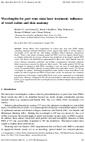 Cover page: Wavelengths for port wine stain laser treatment: influence of vessel radius and skin anatomy