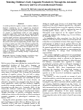 Cover page: Modeling Children’s Early Linguistic Productivity Through the Automatic
Discovery and Use of Lexically-based Frames