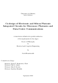 Cover page: Co-design of Electronic and Silicon Photonic Integrated Circuits for Microwave Photonics and Data-Center Communications