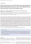 Cover page: Ectopic Expression of α6 and δ GABAA Receptor Subunits in Hilar Somatostatin Neurons Increases Tonic Inhibition and Alters Network Activity in the Dentate Gyrus