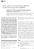 Cover page: An LPL–specific monoclonal antibody, 88B8, that abolishes the binding of LPL to GPIHBP1[S]