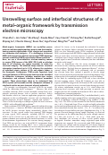 Cover page: Unravelling surface and interfacial structures of a metal–organic framework by transmission electron microscopy
