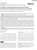 Cover page: The Effect of Discontinuing Denosumab in Patients With Rheumatoid Arthritis Treated With Glucocorticoids