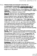 Cover page: Predictors of weight change in Alzheimer’s disease.