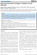 Cover page: Detecting Emotional Contagion in Massive Social Networks