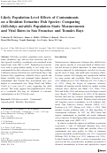 Cover page: Likely Population-Level Effects of Contaminants on a Resident Estuarine Fish Species: Comparing Gillichthys mirabilis Population Static Measurements and Vital Rates in San Francisco and Tomales Bays