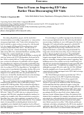 Cover page: Time to Focus on Improving Emergency Department Value Rather Than Discouraging Emergency Department Visits