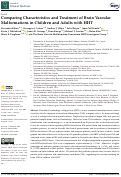 Cover page: Comparing Characteristics and Treatment of Brain Vascular Malformations in Children and Adults with HHT