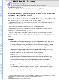 Cover page: Risk and Resilience Factors for Youth Homelessness in Western Countries: A Systematic Review