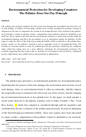 Cover page: Environmental Protection for Developing Countries: The Polluter-Does-Not-Pay Principle