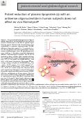 Cover page: Potent reduction of plasma lipoprotein (a) with an antisense oligonucleotide in human subjects does not affect ex vivo fibrinolysis