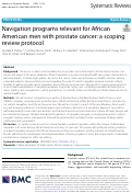 Cover page: Navigation programs relevant for African American men with prostate cancer: a scoping review protocol