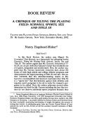 Cover page: A Critique of <em>Tilting the Playing Field: Schools, Sports, Sex, and the Title IX</em> By Jessica Gavora