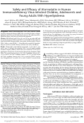 Cover page: Safety and Efficacy of Atorvastatin in Human Immunodeficiency Virus-infected Children, Adolescents and Young Adults With Hyperlipidemia.