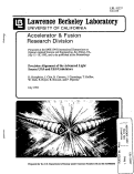 Cover page: Precision Alignment of the Advanced Light Source U5.0 and U8.0 Undulators