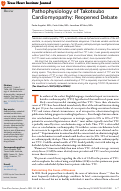 Cover page: Pathophysiology of Takotsubo Cardiomyopathy: Reopened Debate.