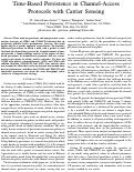 Cover page: Time-Based Persistence in Channel-Access Protocols with Carrier Sensing