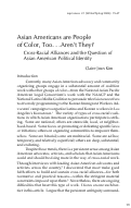 Cover page: Asian Americans are People of Color, Too … Aren’t They? Cross-Racial Alliances and the Question of Asian American Political Identity