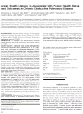 Cover page: Lower Health Literacy is Associated with Poorer Health Status and Outcomes in Chronic Obstructive Pulmonary Disease