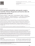 Cover page: IFT52 mutations destabilize anterograde complex assembly, disrupt ciliogenesis and result in short rib polydactyly syndrome