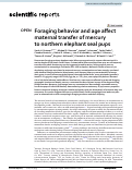 Cover page: Foraging behavior and age affect maternal transfer of mercury to northern elephant seal pups.