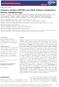 Cover page: Common variant rs356182 near SNCA defines a Parkinson's disease endophenotype