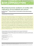 Cover page: Blood-based protein mediators of senility with replications across biofluids and cohorts