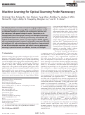 Cover page: Machine Learning for Optical Scanning Probe Nanoscopy