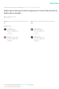 Cover page: Radiocarbon Dating and Intercomparison of Some Early Historical Radiocarbon Samples