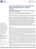 Cover page: A role for phagocytosis in inducing cell death during thymocyte negative selection.