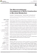 Cover page: The Macroevolutionary Consequences of Niche Construction in Microbial Metabolism