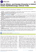 Cover page: Racial, Ethnic, and Gender Diversity in United States Ophthalmology Clinical Trials.