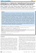 Cover page: Adaptations to Submarine Hydrothermal Environments Exemplified by the Genome of Nautilia profundicola