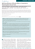 Cover page: MRI Quantification of Placebo Effect in Nonalcoholic Steatohepatitis Clinical Trials.