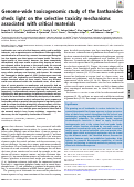 Cover page: Genome-wide toxicogenomic study of the lanthanides sheds light on the selective toxicity mechanisms associated with critical materials